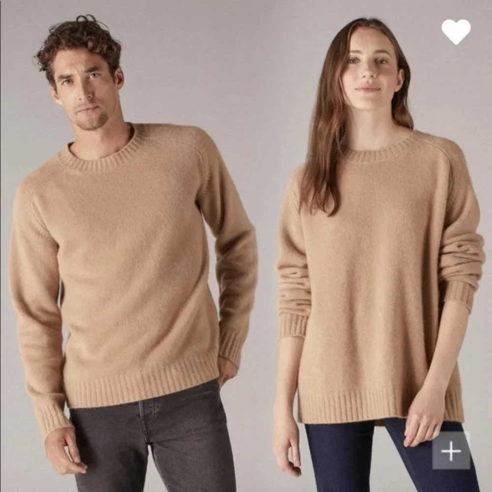 Naadam Luxe Chunky Unisex Cashmere Crewneck Sweater Red Apple 100% Cashmere C28 - Picture 5 of 5